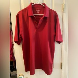 Red golf polo
